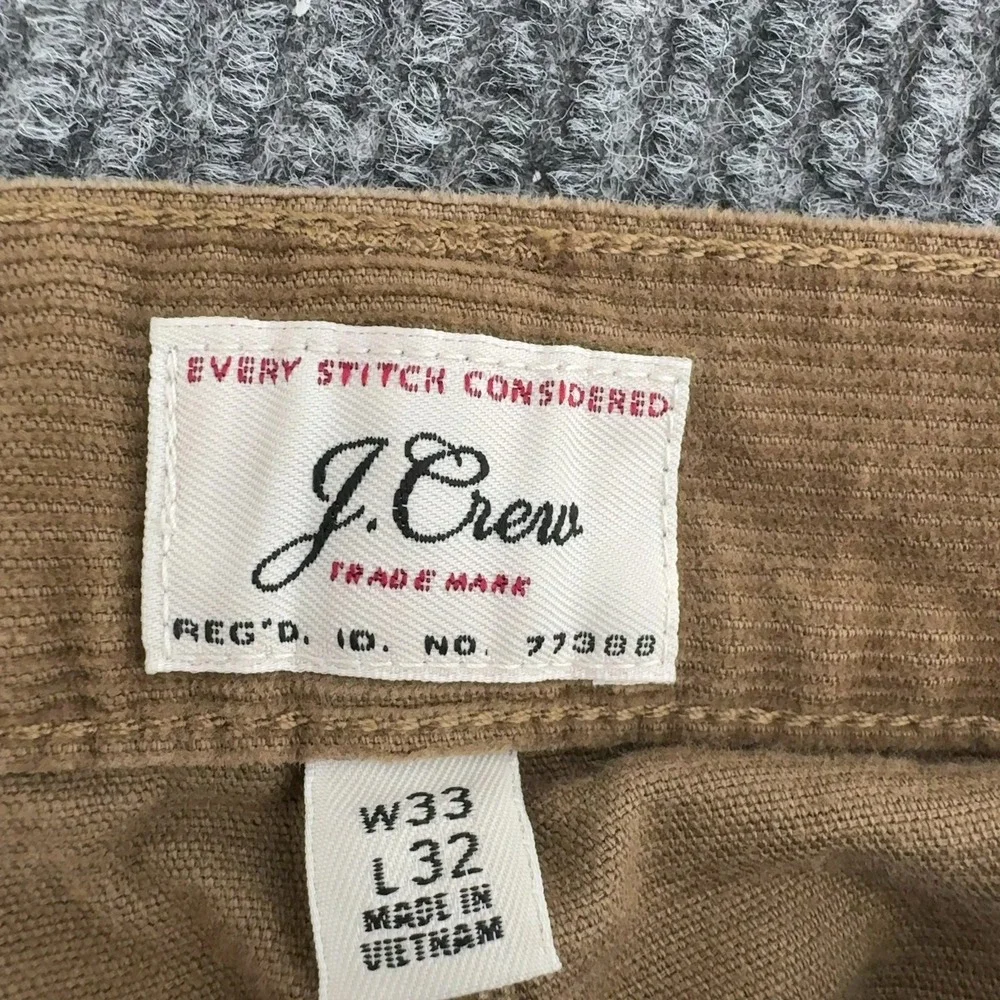 J Crew Pants Mens 33 Brown Cotton Corduroy 484 Slim Casual Preppy